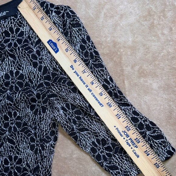 NWT Candalate Women Medium Black White‎ Floral Keyhole Back Fitted Dress (R) - Picture 7 of 10